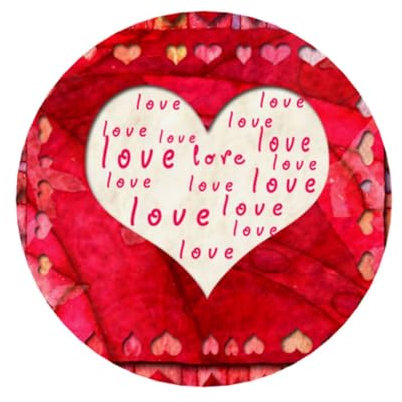 FZGGWYHL Red Hearts Love printed Round acrylic fridge magnets Decorative Magnets