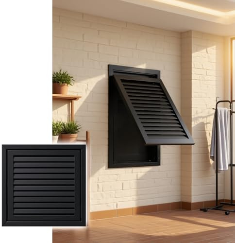 1 pieza 20 x 20 rejilla de ventilación de filtro de gas de retorno – Puerta de acceso extraíble con láminas para paneles de yeso – Acabado negro (300 x 600 mm)