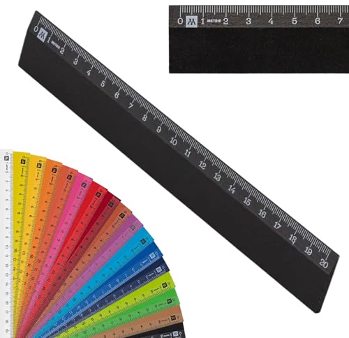 Metrie™ Lineal 20 cm – Holzlineal | Schwarz | Klein & Handlich | Für Grundschule, Schule & Büro, Zeichnen, Handwerker, DIY | Hergestellt In Der EU | 1 Stück | SCHOLAR