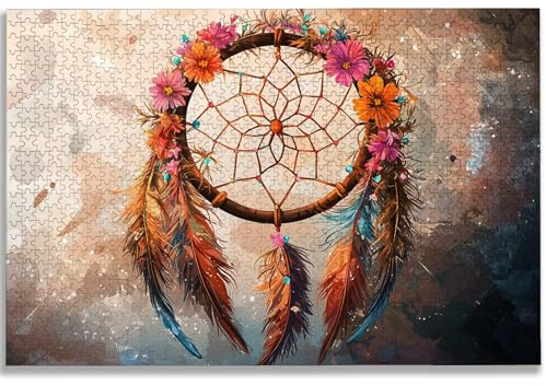Puzzle 5000 Teile, Traumfänger Puzzle 5000 Teile Erwachsene, Feder Holzpuzzle Erwachsene, EIN Herausforderndes Rätsel, Puzzlespiele für Die Ganze Familie, Holzpuzzle für Zimmer Deko, Geschenke, -1166