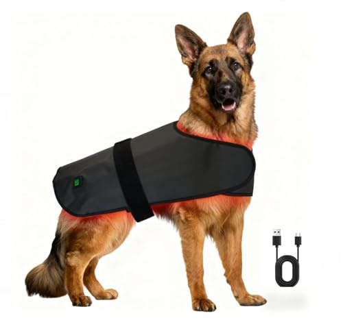 Pet Red Light Therapy Belt – 660nm & 850nm Infrared Heating Wrap for Dogs & Cats, Adjustable Dog Back Brace with 74 LEDs, 3 Modes, USB-C Rechargeable, 15-Min Timer (Red Light Belt M Size)