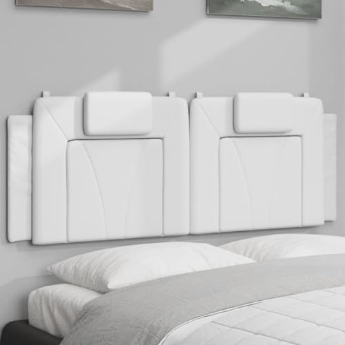 Ordellia Viana Kopfteil-Kissen, 140 cm Breites Wandmontiertes Kunstleder-Polster, Weißes Bett-Rückenlehnenkissen für Schlafzimmer, Einfache Montage