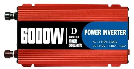 Inversor Potencia Inversor Inteligente Portátil 6000W 12V/24V/48V 110V/220V CA Puerto USB Abrazaderas Cocodrilo Camiones RV Todo Mundo Certificación CE Convertidor(12V,220V 50Hz)
