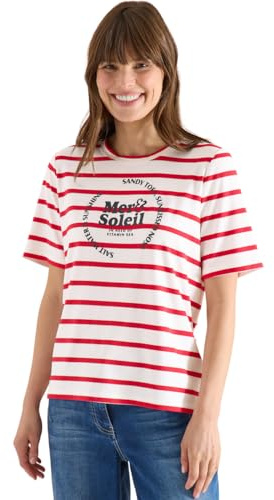 Damen Kurzarm Shirt mit Rundhals und Streifen