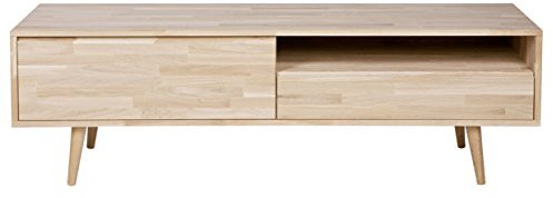 PEGANE Meuble TV en chêne Massif avec tiroir - Dim : H 47 x L 150 x P 44 cm
