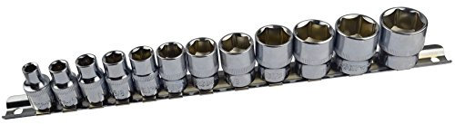 12pc Imperial SAE AF 1/4 - 7/8 Sockets 6 Point with Rail Shallow 3/8 dr AT941