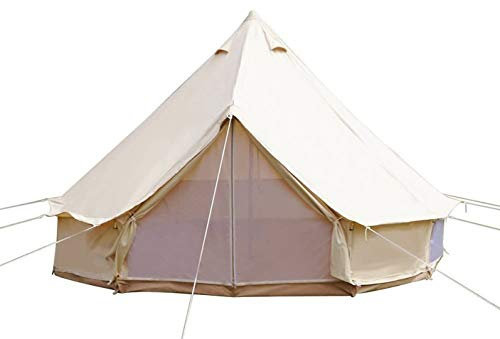 Sport Tent-Wasserdicht Schimmelresistent Tipi Zelt (Teepee) Indianerzelt 3-12 Personen aus Baumwolle Große Luxus Camping Zelt Ideal für Urlaube Feste Feiern Hochzeit 3M Beige