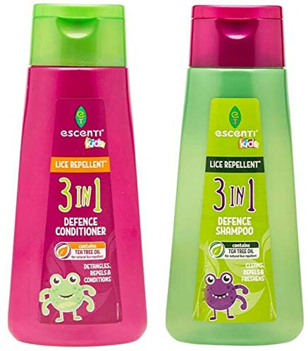 escenti té árbol Childrens Cabeza defensa piojos Champú 300 ml y Acondicionador 300 ml