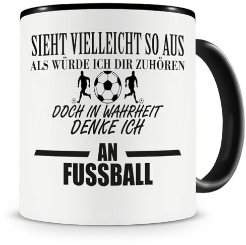 Samunshi® Ich denke an Fussball Tasse Kaffeetasse Teetasse Kaffeepott Kaffeebecher Becher