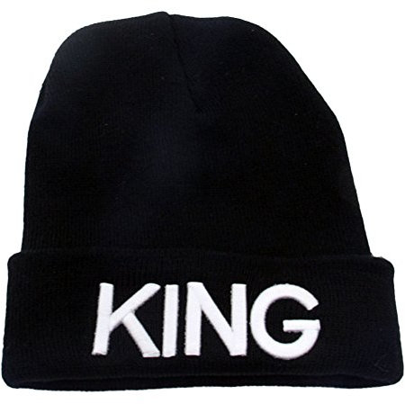 ShallGood Winter Wärme Strickmützen Unisex Klassische Mütze Weich Damen Herren Fischerhut Fischermütze Beiläufig King Queen Couples Paare Hut King-Weiß One Size