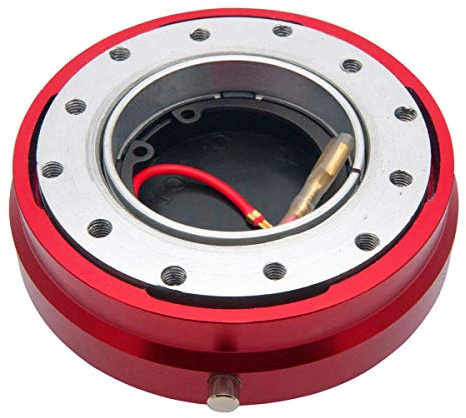 MASO Universal-Lenkrad-Schnellspanner-Nabenadapter, Snap-Off-Kit, schmal, hochfest, 6-Loch-Rennradnaben-Adapter für Modifikation (rot)