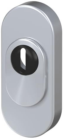 BASI | Edelstahl Schutzrosette/Außenrosette mit Zylinderabdeckung | optionales Zubehör für Panzerriegel | Farbe Silber