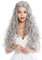 WIG ME UP - 91323-ZA68E Perücke Damen sehr lang wellig aufwendig geflochten Mittelscheitel Romantik Märchen Prinzessin Hippie grau