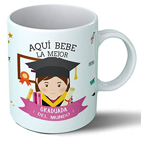 Planetacase - Taza graduada - Regalo Original - Cerámica 330 mL - Taza Desayuno Apta para Microondas y Lavavajillas - graduación Fin de Carrera Ceramica 330 mL