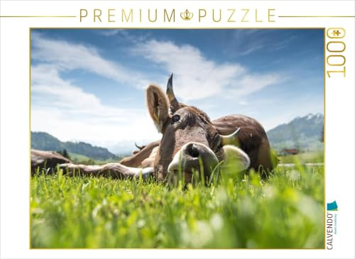 CALVENDO Puzzle Liegendes Rind | 1000 Teile Lege-Größe 64 x 48 cm Foto-Puzzle für glückliche Stunden