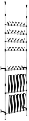 vidaXL Teleskop Schuhregal mit Stangen für 30 Paar Schuhe 6 Paar Stiefel Teleskopregal Schuhablage Schuhständer Regal Schuhaufbewahrung Aluminium