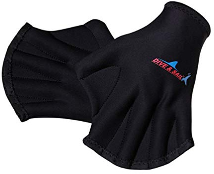 BESPORTBLE Swimming Aquatic Webbed Gloves Black Aqua Water Training Water Resistance Fit Aquatic Training Webbed Paddles Hand Web Swim Costume