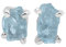 Starborn Roh Aquamarin Edelstein Ohrstecker 925 Sterling Silber (Aquamarin)
