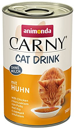 Carny Drink Katzensnack Drink mit Huhn (24 x 140ml), Kazensuppe, Katzensnack ohne Milch, Getreide und Zucker von animonda