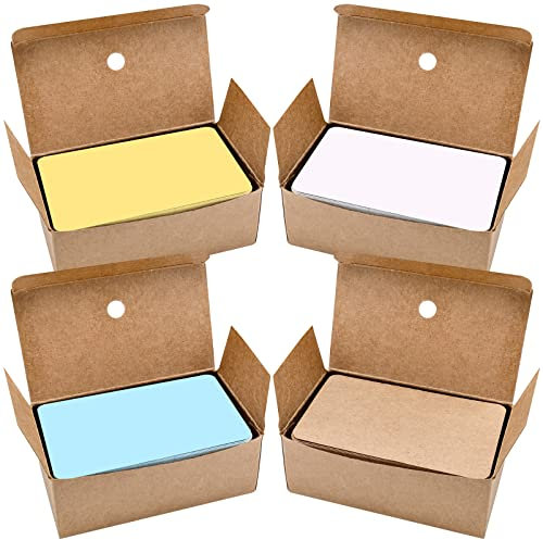 400 Stück bunte Nachrichtenkarten Word Memory- und Karteikarten für Schule (Weiß/Braun/Gelb/Blau)