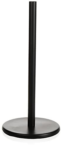 com-four® Küchenrollenhalter stehend - Papierrollenhalter für die Küche - stehender Rollenhalter aus Metall - Küchenrollenhalterung ohne Bohren - 32 cm (01 Stück - schwarz)