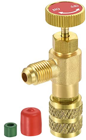 sourcing map Ladeventil Sicherheitsventil Schnellkupplung Klimaanlage 1/4 SAE Außen auf 5/16 SAE Innengewinde Adapter HLK Kältebefüllung