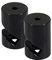 HALOTEC | Pack 2 Soporte Descentralizador Negro | Lámparas de pared o techo | Fijación Segura Gancho en V | Para fijar Cable diametro hasta 8mm | Instalación Fácil Incluye tornillos y tacos