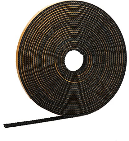 NKlaus 5m Feuerfestes Dichtungsband 8x2mm selbstklebend Kamindichtung E-Glasgarne Flachdichtung DIN geprüft bis zu Temperaturen von 600°C 12946