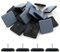 Suiwotin Lot de 16 patins de meubles carrés en téflon à clouer de 38 mm pour pieds de chaise, patins de protection de sol pour tapis, placard (gris, noir)