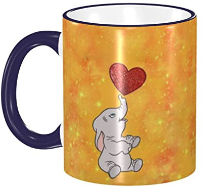 Tasse für Dumbo Kaffeetasse, lustiger Geburtstag oder Weihnachten, Muttergeschenk, 11 oz Kaffeetasse, Keramiktasse mit farbigem Rand