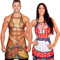 2 Stück Lustige Geschenke Set für Herren Damen Neuheit Grillschürze Muskel Kochschürzen Verstellbar Wasserdicht Küchenschürze für Weihnachten BBQ Party Erwachsene Paare (Küchen Stil)