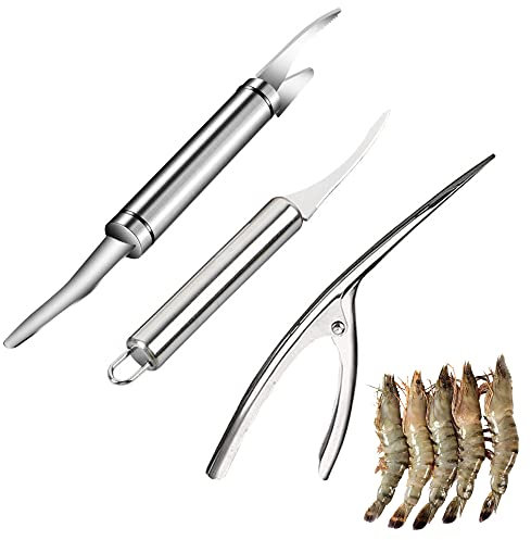 LONGHAO 3 Pcs,5 In 1 Multifunctional Shrimp Line Fish Maw Knife,Shrimp Peeler,Gamberetti Line Coltelli,Gamberetti Shell Coltello,Coltello per Sgusciare,Gamberetti Strumento Di Pulizia,per Shrimp Pesce
