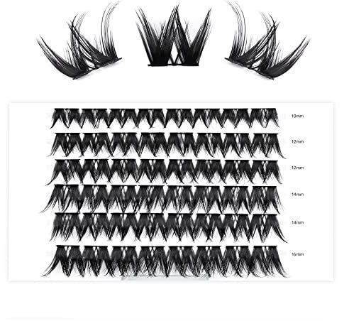 LANKIZ Einzelne Wimpern 0.07 D Curl 10-16mm Falsche Wimpern Extensions für Wimpernverlängerung, 48 Pcs Cluster Lashes DIY Künstliche Wimpern Einzeln Fake Lashes zu Hause, Alche