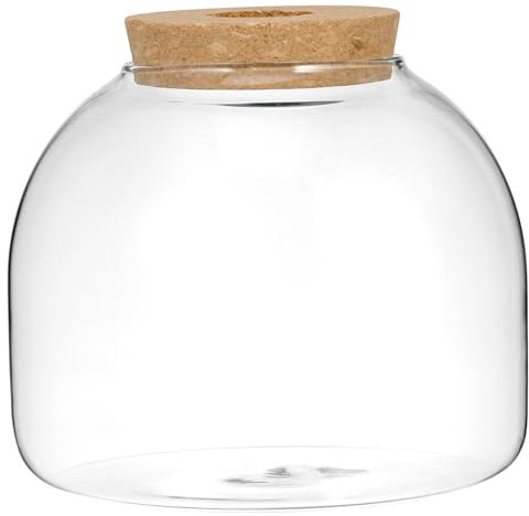 iplusmile Verre Plante Terrarium De Table Succulent Planteur Bonbons De Pâques Jarre À Biscuits Mignon Bidon Rond Poisson Bol Vase Bouteilles en Verre Scellées Flacon avec Liège Top pour