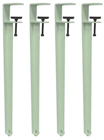 limiao123 4 Pack Clamp-on Furniture Legs,Heavy Duty Table and chair legs F-shaped Adjustable Dining Table Legs End Table Support Legs,No Drill Table Legs (High:76cm,Green)