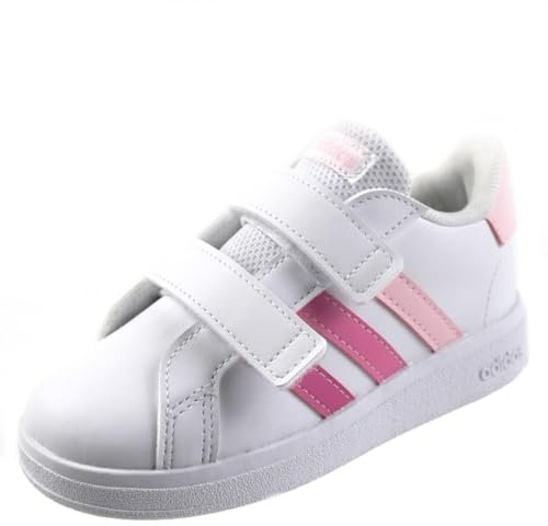 adidas Grand Court Lifestyle Hook And Loop Shoes, Scarpe da Tennis Unisex-Bimbi 0-24, Clear Pink/Bliss Pink/Pink Fusion, 21 EU