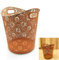 ARA CHOICE Colorful Modern Floral Waste Bin Rubbish Bin Home Office Waste Paper Bin Bedroom Bin Easy to Use with Attractive Colorful Looks (Orange)