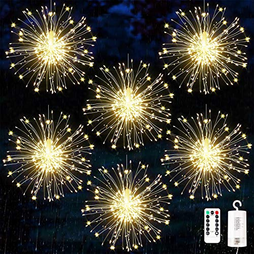 KIKILIVE 6 Stück Feuerwerk Lichterketten, Kupferdraht LED, 8 Modi | Schöne Feuerwerk‑Lichteffekte, ideal für Weihnachtsdekoration, schafft stimmungsvolle Beleuchtung für Garten und Party
