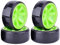 KINGCOO RC Drift Auto Rad und Reifen, 4PCS 63mm Harte Reifen Kunststoff Felgen für 1/10 On-Road Racing Driften Auto Ersatzteile für HSP Tamiya HPI Kyosho (Grün)
