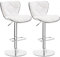 Yaheetech Juego de 2 Taburetes Altos de Bar Diseño Moderno de Cocina Altura Ajustable con Respaldo de Forma Concha Giratorio 360°