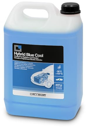 ERRECOM Hybrid Blue Cool, Liquide de Radiateur pour Voitures Hybrides et électriques -30°C/+107°C, antigel avec Paquet d'inhibiteurs OAT avec phosphates, Prêt à l'emploi, 5 litres