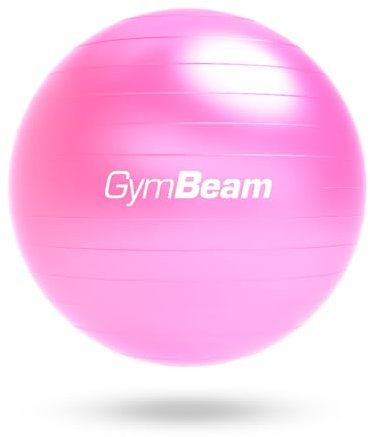 GymBeam Gymnastikball 65 cm - Inkl. Pumpe, verbessert Stabilität und Körperkontrolle, lindert Rückenschmerzen, geeignet für Kräftigungsübungen und Prävention von Rückenschmerzen (Glossy Pink)