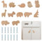 Wooden Animal Cabinet Knobs, Decorative Wood Dresser Knobs, Cute Cartoon Animal Drawer Knobs with M4 x 30mm Screws for Cabinets Closet Drawer Furniture (12 pcs)