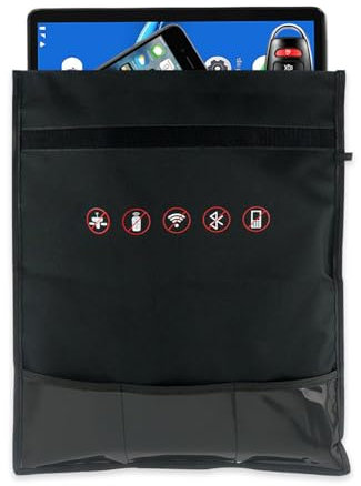 Meichoon Blocker-Tasche RFID-Signalabschirmungstasche, Anti-Spionagediebstahl, Strahlung, klebrig, langlebig, Schlüsselblocker, Jammer, Brieftasche, Handy-Sichtschutz, groß, Schwarz