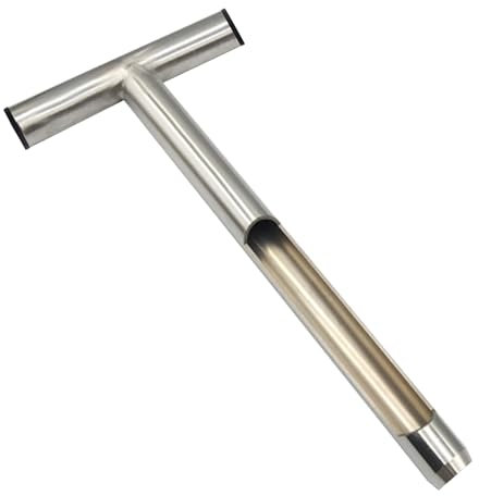 Bodensonde Bodenprobe Sondensonde T-förmige Golf-Bodensonde Edelstahl-Stahlbodenprobenier tragbare scharfe Gartenwerkzeuge für Rasenfarm Golfplatz 14 Zoll