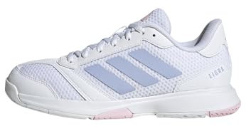 adidas Ligra 8 Womens Indoor Shoes, Cloud White/Violet Tone/Clear Pink, 8.5 UK