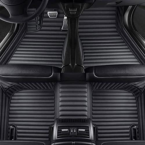 Leder Auto Fußmatten FüR Mercedes Benz GLB X247 AMG 35 4MATIC 2020-2022, Nach Maß VollstäNdige Abdeckung Teppich Allwetter Bodenmatte wasserdichte rutschfeste Automatten Set ZubehöR,A/Black