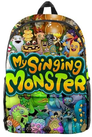 Chukamalilayi My Singing Monsters Schultasche, Anime-Spiel, 3D-Manga-Graffiti-Druck, Cartoon-Schüler-Büchertasche, Rucksack, Tagesrucksack, Geschenk für Studenten, Teenager, Typ12, 47*28cm