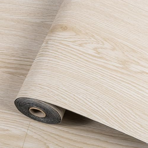 PVC Bodenbelag Selbstklebend, Wasserdicht Vinylboden Selbstklebend, Holz Platte Vinylboden für Küche Wohnzimmer Balkon Verdickt (1.5mm) 0.6 x 5 M/3㎡