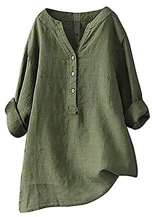 SCBFDI Chemise Rose Femme Top Chemisier Haut Blanc Grande Taille Blouse Gaze de Coton Vêtements Tunique Noir Vetement en Multicolore 2XL
